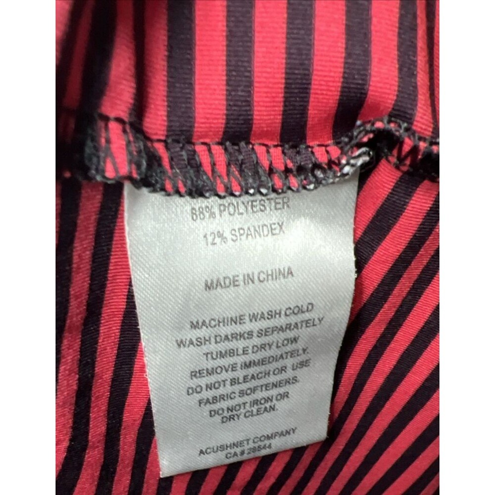 FootJoy Polo Shirt Men's Prodry Lisle Red Black Striped Golf FJ Short Sleeve L - Picture 5 of 5
